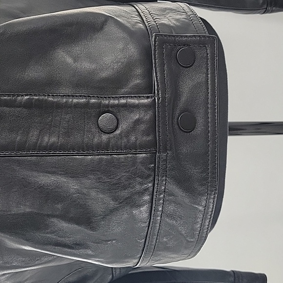 Women's Black Leather Jacket - Picture 10 of 16